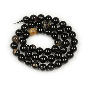 Margele turmalina neagra sfere 8mm (sirag)