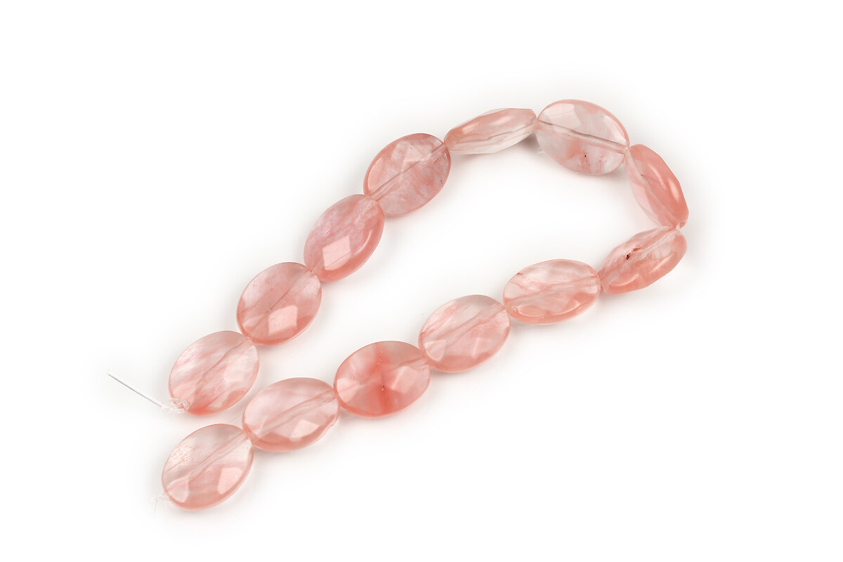 Mărgele scurt cherry cuart oval fatetat 16 × 12 mm (sirag)