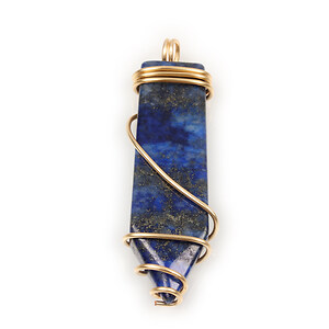 Pandantiv lapis lazuli sabie in montura aurie 58x15mm