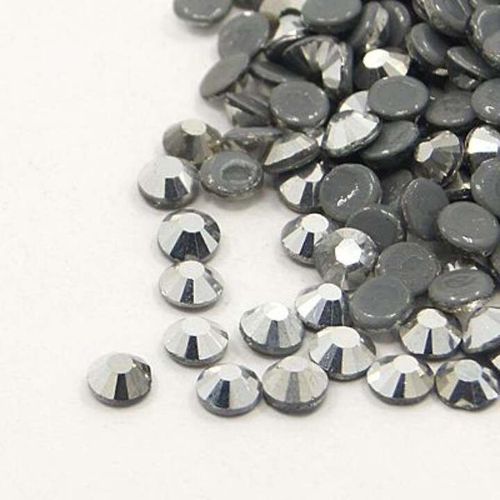 Strasuri cristal HOTFIX, marime SS8 (2,3-2,4mm), aprox. 1440 buc. - Jet Hematite