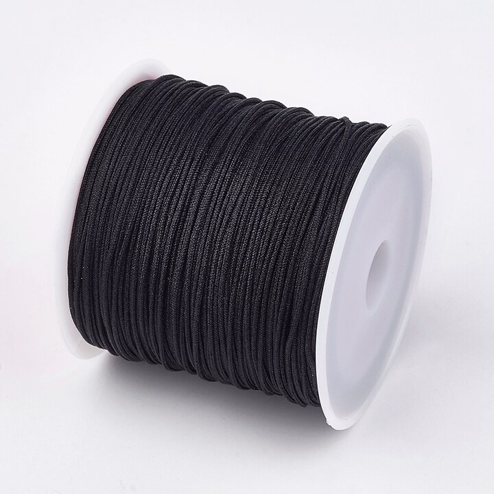 Snur nylon negru pentru bratari, grosime 0,8mm, rola aprox. 45m