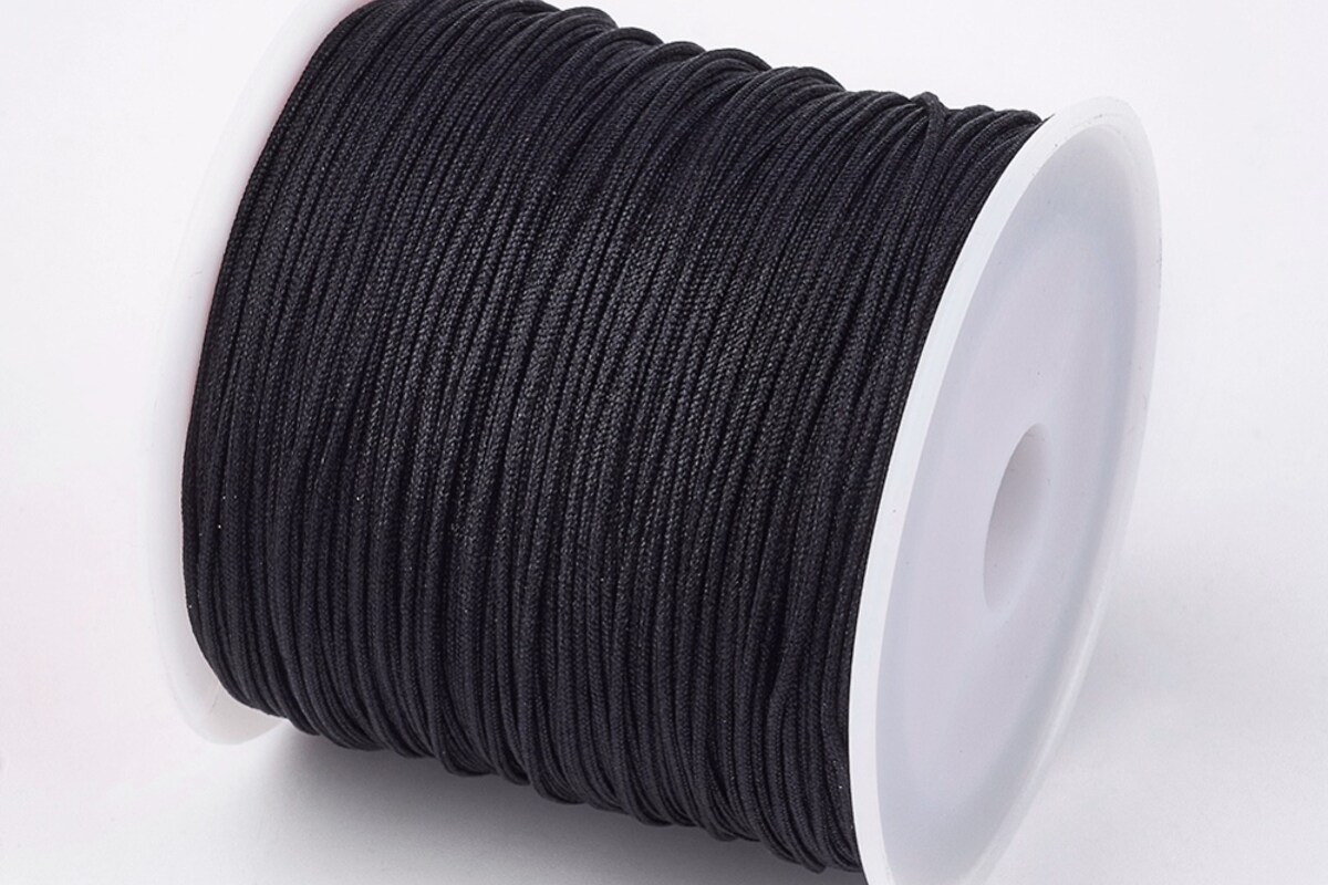 Snur nylon negru pentru bratari, grosime 0,8mm, rola aprox. 45m