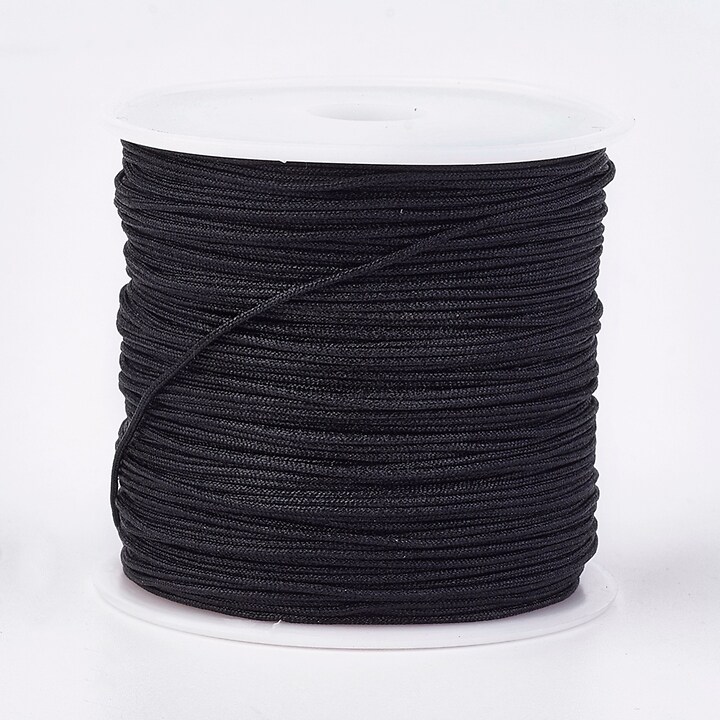 Snur nylon negru pentru bratari, grosime 0,8mm, rola aprox. 45m