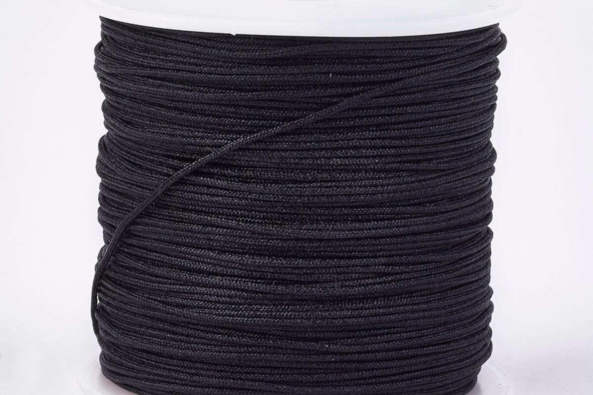 Snur nylon negru pentru bratari, grosime 0,8mm, rola aprox. 45m