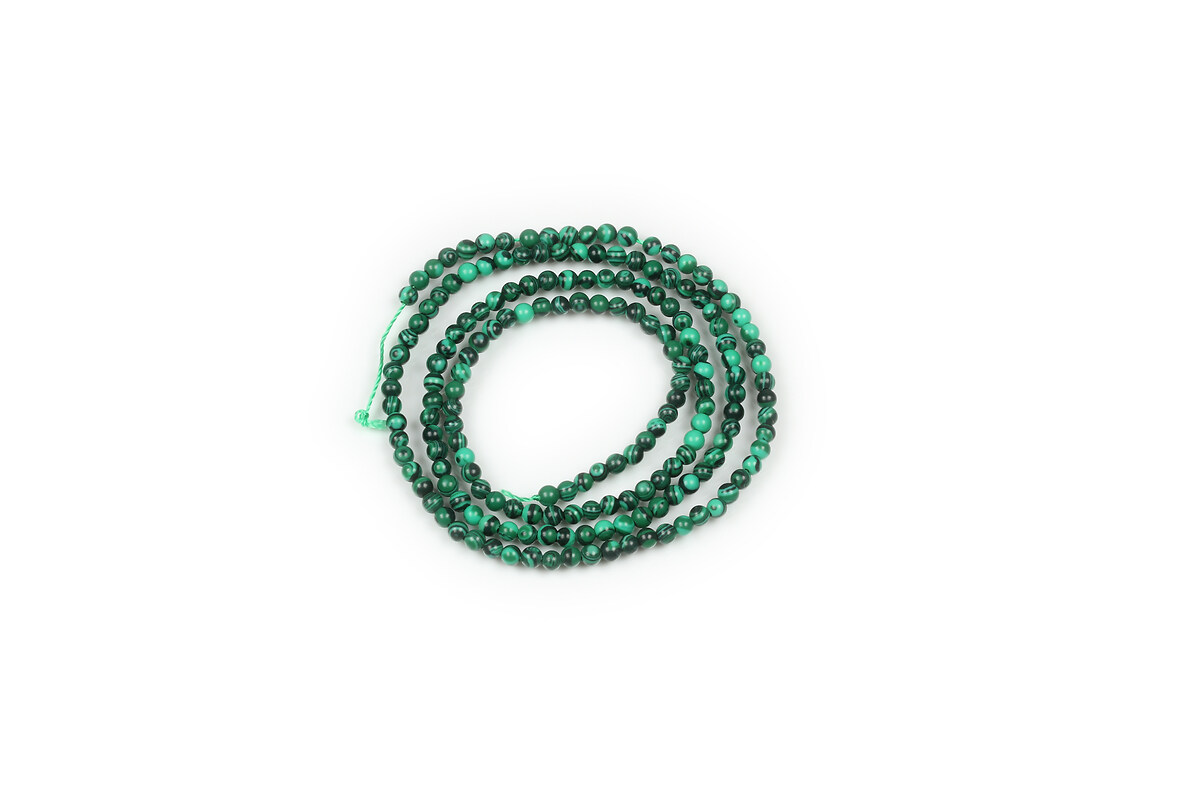 Margele malachit de sinteza sfere 2mm (sirag)