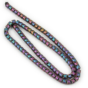 Sirag hematit frosted rondele, electroplacat multicolor, 5x4mm