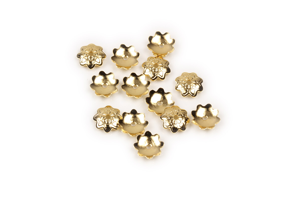 Capacele otel inoxidabil 304 auriu floare 7,5x1,5mm