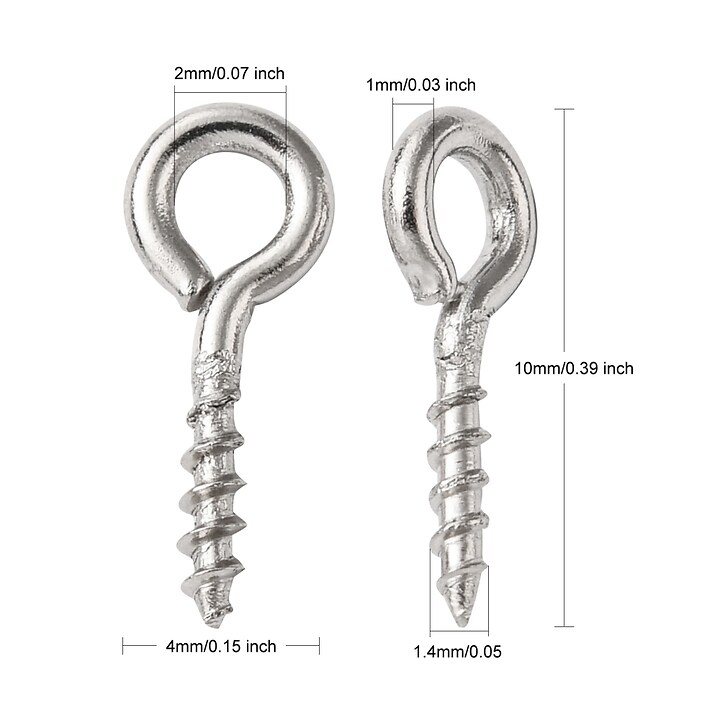 Agatatoare pandantiv cu surub, otel inoxidabil 304, 10x4x1mm