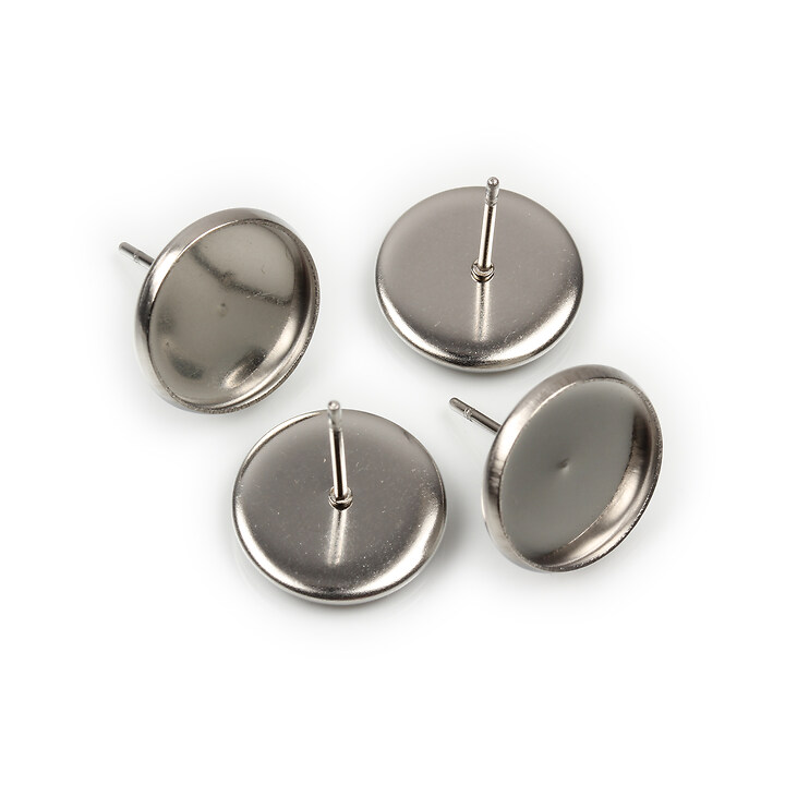 Baza cercei otel inoxidabil 304, 14x12mm, platou 12mm (2 buc.)