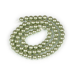 Sirag perle de sticla Eco-Friendly insirate pe ata, sfere 6mm - Dark Sea Green