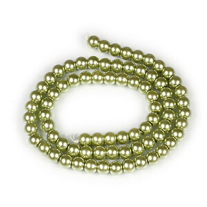 Sirag perle de sticla Eco-Friendly insirate pe ata, sfere 6mm - Olive Drab