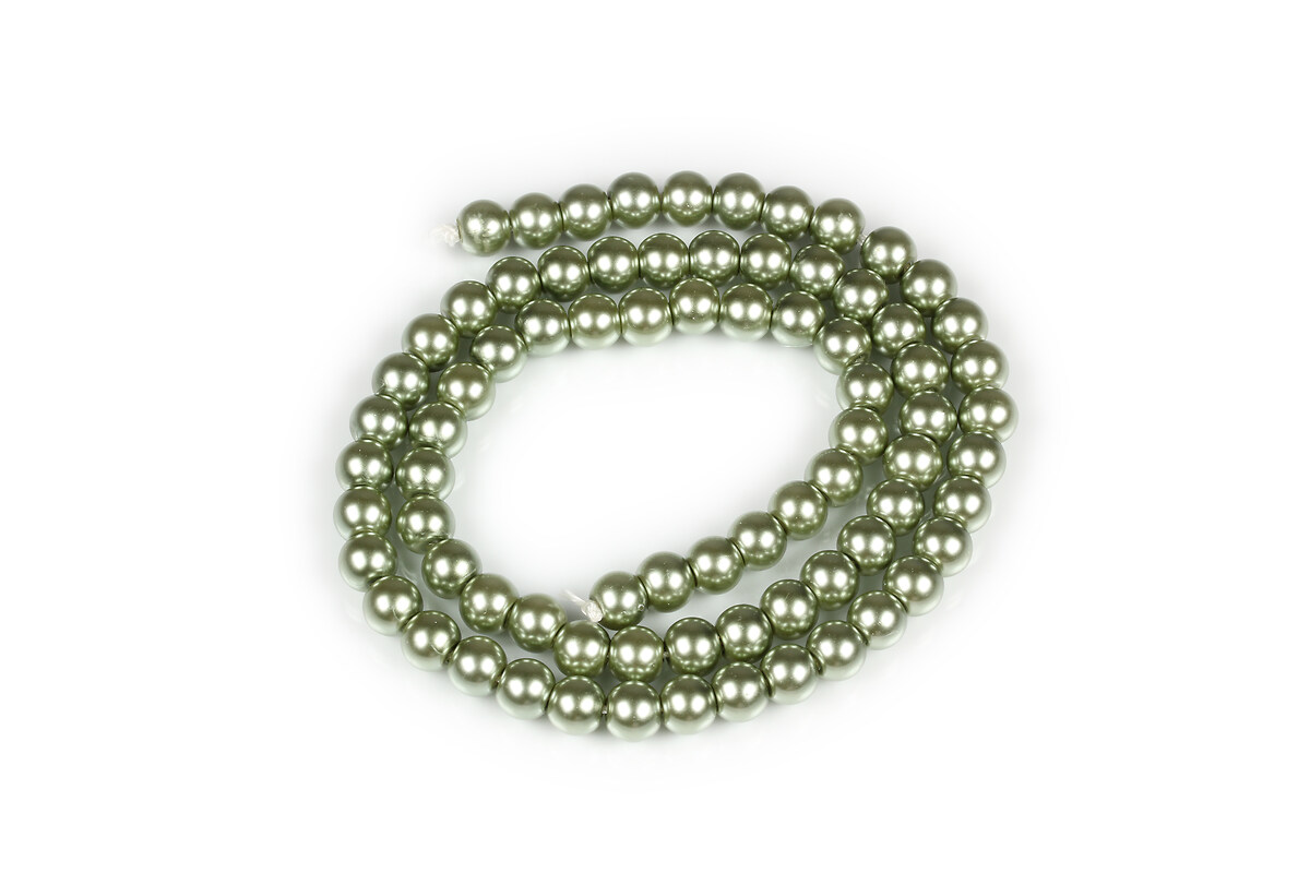 Sirag perle de sticla Eco-Friendly insirate pe ata, sfere 6mm - Dark Khaki