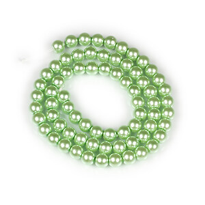 Sirag perle de sticla Eco-Friendly insirate pe ata, sfere 6mm - Spring Green