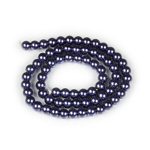 Sirag perle de sticla Eco-Friendly insirate pe ata, sfere 6mm - DarkSlate Blue
