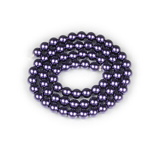 Sirag perle de sticla Eco-Friendly insirate pe ata, sfere 6mm - Dark Purple