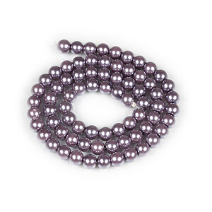 Sirag perle de sticla Eco-Friendly insirate pe ata, sfere 6mm - Medium Purple