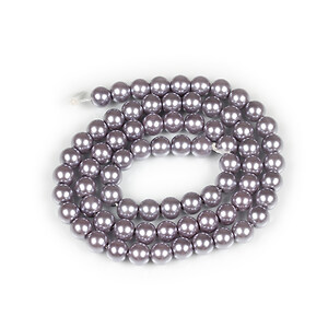 Sirag perle de sticla Eco-Friendly insirate pe ata, sfere 6mm - Lilac Gray
