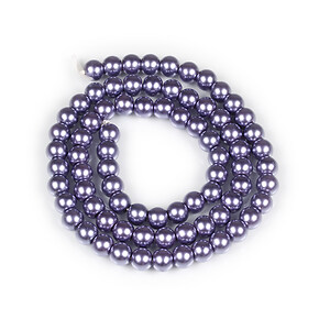 Sirag perle de sticla Eco-Friendly insirate pe ata, sfere 6mm - Purple