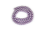 Sirag perle de sticla Eco-Friendly insirate pe ata, sfere 6mm - Lilac