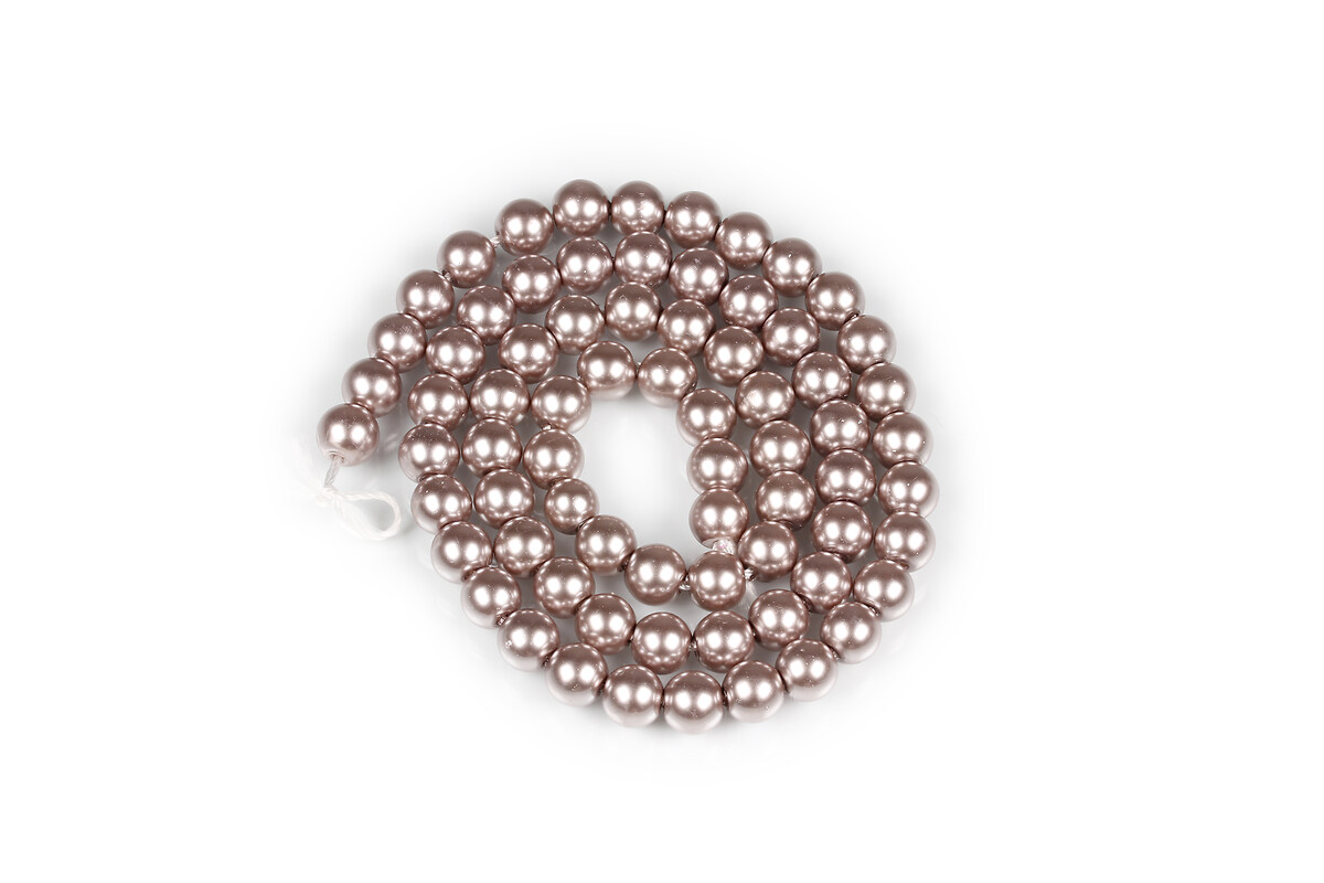 Sirag perle de sticla Eco-Friendly insirate pe ata, sfere 6mm - Rosy Brown