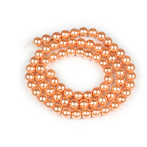 Sirag perle de sticla Eco-Friendly insirate pe ata, sfere 6mm - Dark Orange
