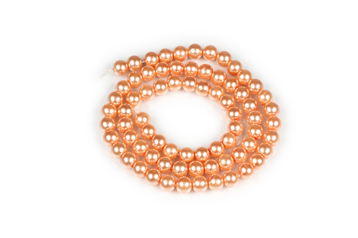 Sirag perle de sticla Eco-Friendly insirate pe ata, sfere 6mm - Dark Orange