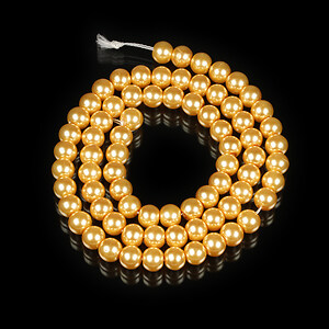Sirag perle de sticla Eco-Friendly insirate pe ata, sfere 6mm - Orange