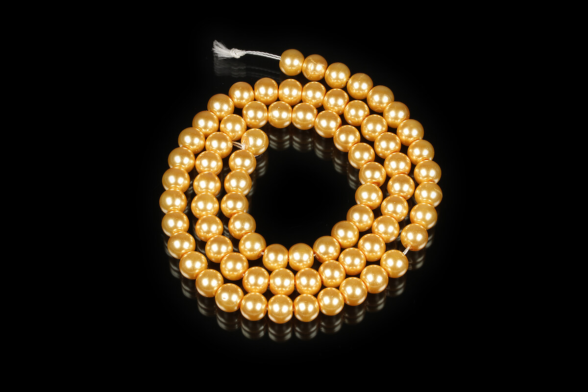 Sirag perle de sticla Eco-Friendly insirate pe ata, sfere 6mm - Orange
