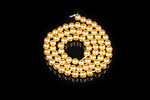 Sirag perle de sticla Eco-Friendly insirate pe ata, sfere 6mm - Light Orange Gold