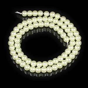 Sirag perle de sticla Eco-Friendly insirate pe ata, sfere 6mm - Honeydew