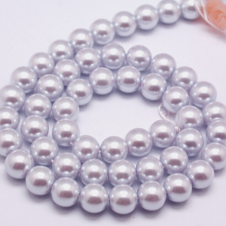 Sirag perle de sticla Eco-Friendly insirate pe ata, sfere 6mm - Lavender