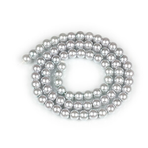 Sirag perle de sticla Eco-Friendly insirate pe ata, sfere 6mm - Light Gray