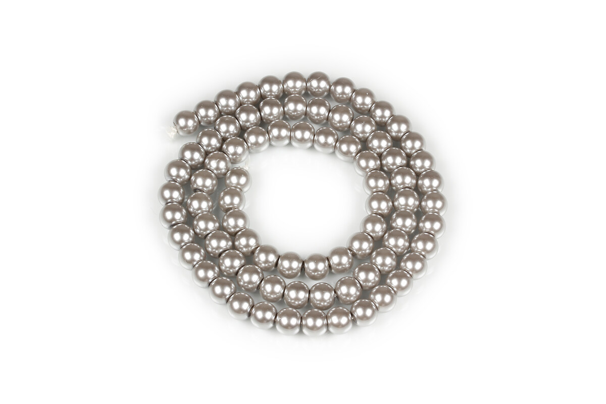 Sirag perle de sticla Eco-Friendly insirate pe ata, sfere 6mm - Silver