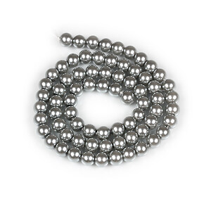 Sirag perle de sticla Eco-Friendly insirate pe ata, sfere 6mm - Slate Gray