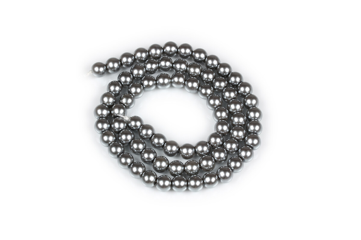 Sirag perle de sticla Eco-Friendly insirate pe ata, sfere 6mm - Slate Gray