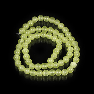 Sirag margele ochi de pisica (cat eye) 6mm - verde lime