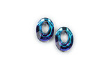 Pandantiv de cristal electroplacat oval 20x13mm - albastru