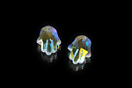 Pandantiv de cristal electroplacat mana Hamsa 18x13,5mm - alb AB