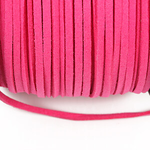 Snur suede (imitatie piele intoarsa) 3x1mm, roz fucsia (5m)