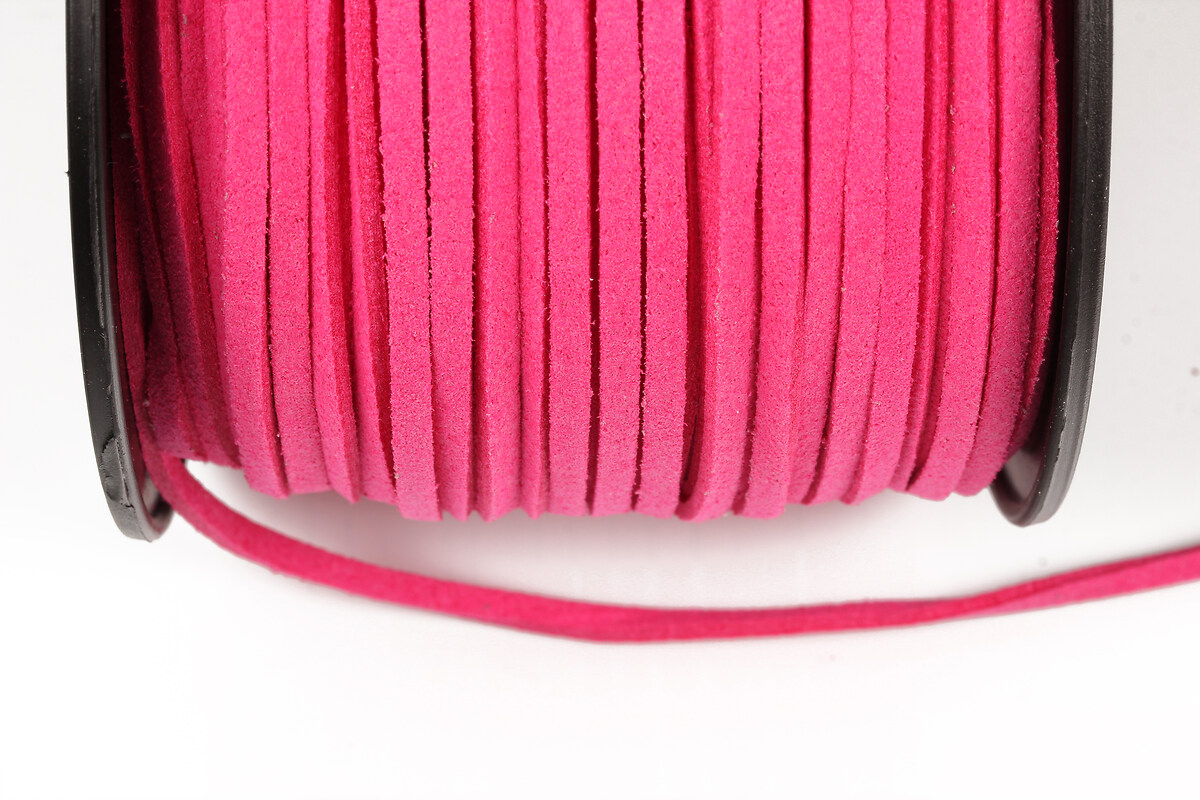 Snur suede (imitatie piele intoarsa) 3x1mm, roz fucsia (5m)