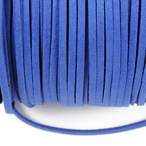 Snur suede (imitatie piele intoarsa) 3x1mm, albastru (5m)