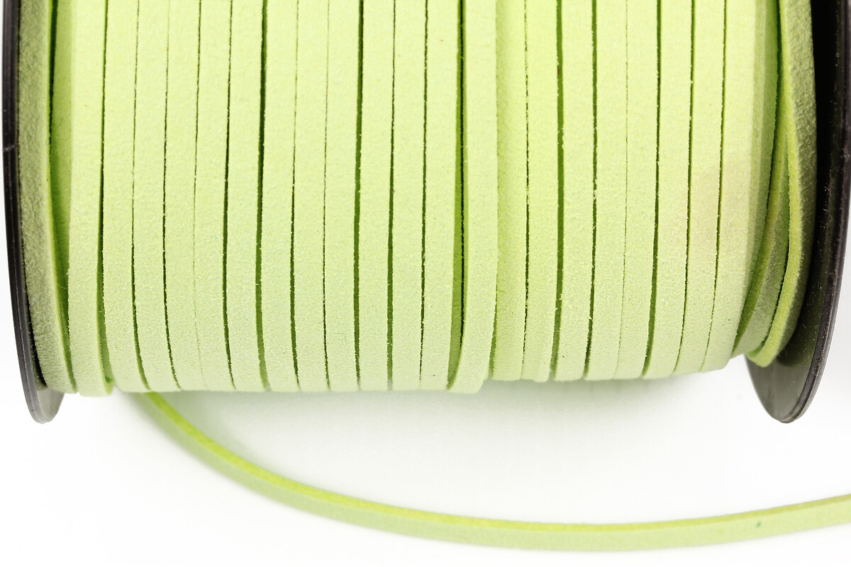 Snur suede (imitatie piele intoarsa) 3x1mm, verde lime (5m)