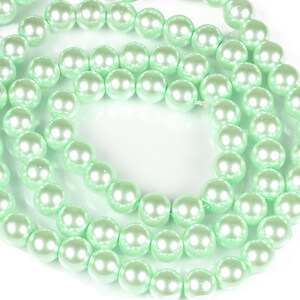 Sirag perle de sticla lucioase, sfere 10mm - verde pal