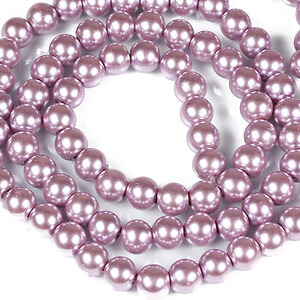 Sirag perle de sticla lucioase, sfere 10mm - lila