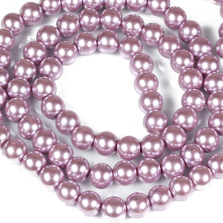 Sirag perle de sticla lucioase, sfere 10mm - lila