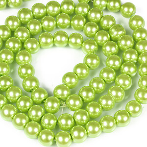 Sirag perle de sticla lucioase, sfere 10mm - verde lime