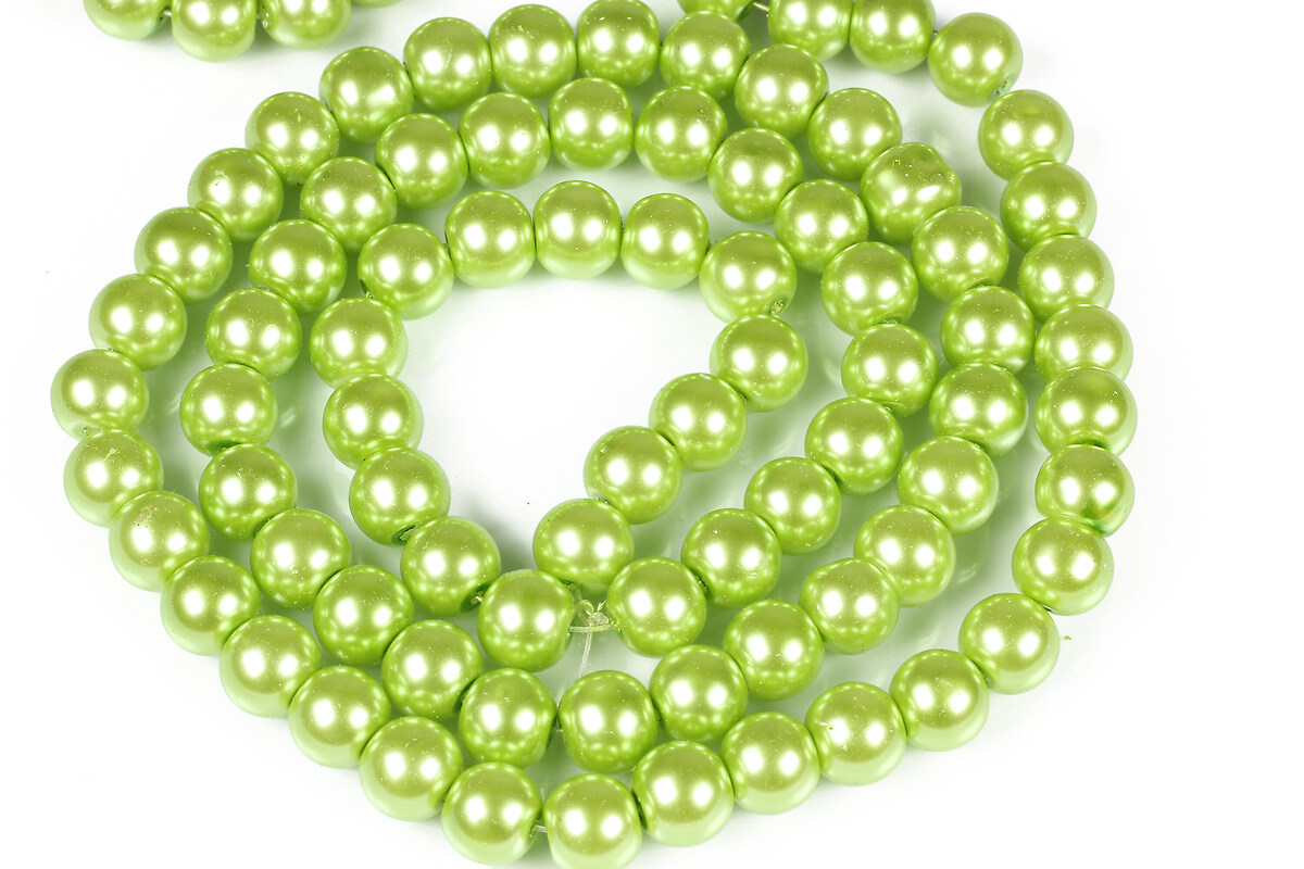 Sirag perle de sticla lucioase, sfere 10mm - verde lime