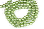 Sirag perle de sticla lucioase, sfere 10mm - verde fistic