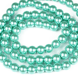 Sirag perle de sticla lucioase, sfere 10mm - aquamarine