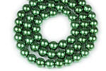 Sirag perle de sticla lucioase, sfere 12mm - verde inchis